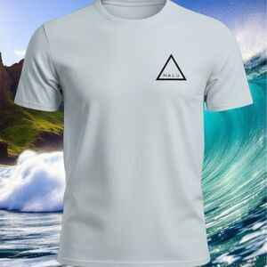 NALU Dry Goods Unisex T-Shirt Gray Surf Graphic Print Unisex NY & HI Size L